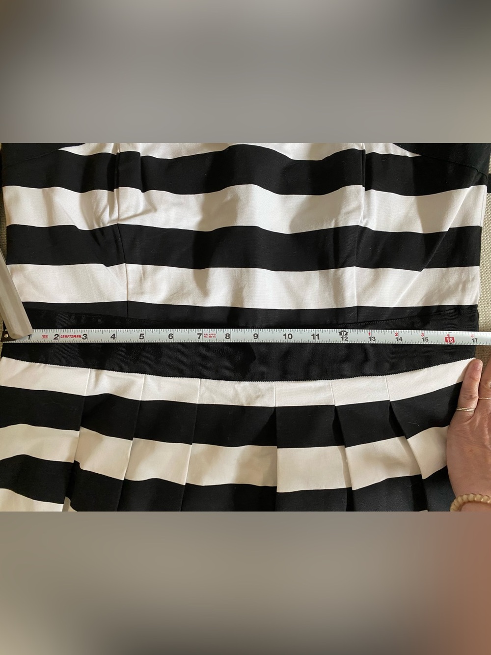NWT WHBM Classic Black & White Striped Halter/Strapless Party Dress - Picture 10 of 11